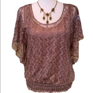 Elegant Mauve Lace Women's Top